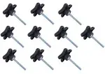 Taytools Lot 10 each male Star Knobs 2 inch Diameter with 2 inch Long Threaded Post