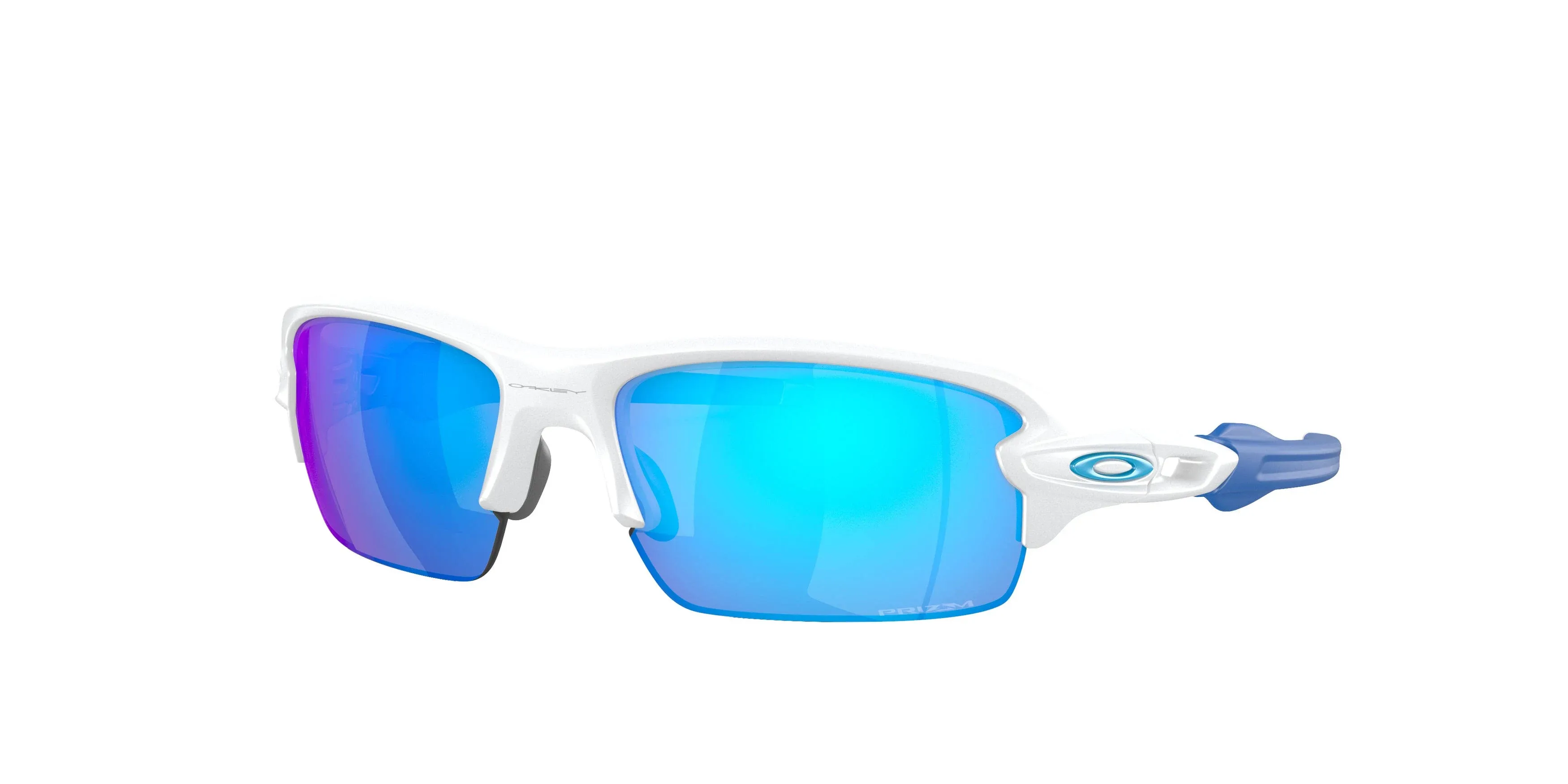 Oakley Youth Flak XS Sunglasses Matte White; Prizm Sapphire