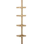 4 Tier Tension Corner Shower Caddy White/Gold - Bath Bliss