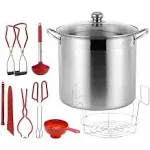 21.5 QT Stainless Steel Canning Pot with Lid, Rack & Canning Tools Set, Canning Supplies Kit Water Bath Canner for Beginner