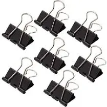 144 Pcs Binder Clips 1-Inch Black Medium Paper Clamps for Office Supplies Wid...