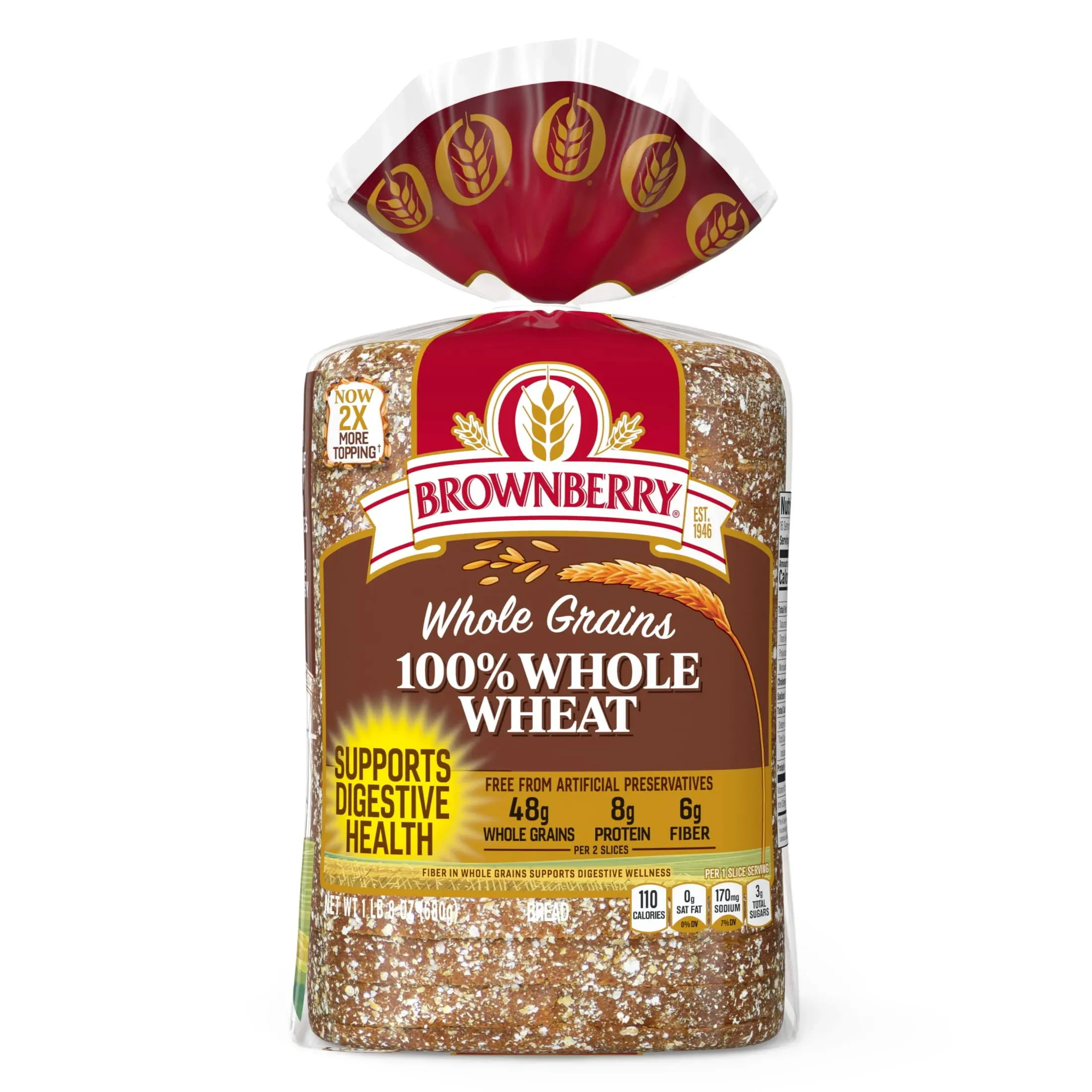 Brownberry Bread, 100% Whole Wheat - 24 oz