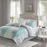 Madison Park Maible Complete Comforter and Cotton Sheet Set Aqua Full