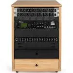 Gator Elite Furniture Series 12U Angled Studio Rack with Locking Casters (Natural Maple Matte)