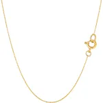 Jewelry Affairs 14k Real Solid Gold Mirror Box Chain Necklace, 0.45mm