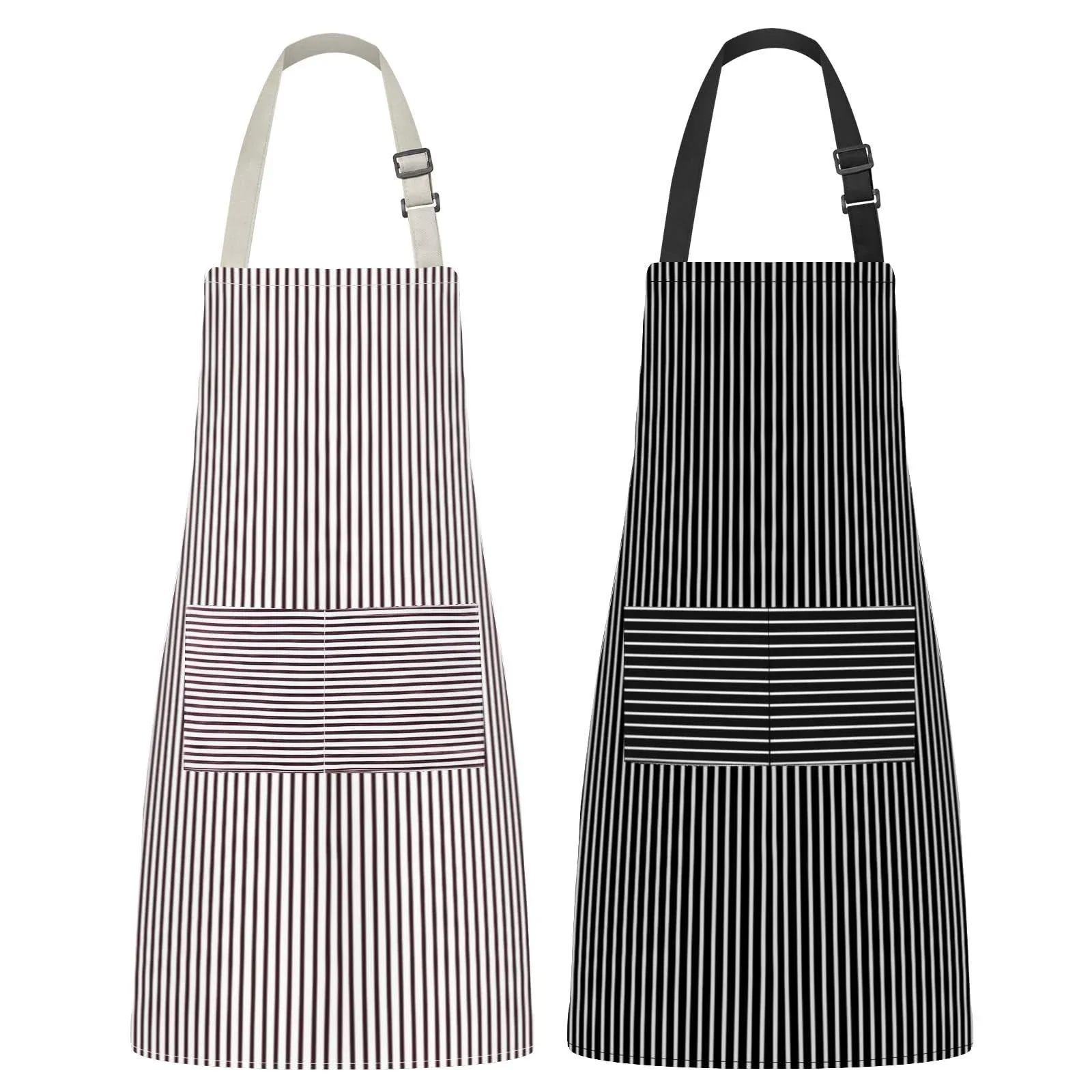 Syntus Kitchen Cooking Apron, 2 Pack Adjustable Bib Chef Aprons for Women Men ...