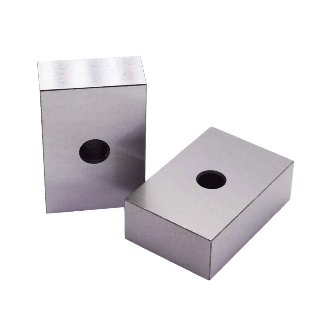 findmall 1 x 2 x 3 Inch Blocks Matched Pair 1/2" Single Hole Matched Pair with One Hole Hardened Steel Accuracy Ground Machinist 123 Blocks Set Up Blocks Fit for Accuracy Grinding Layouts