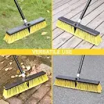 Heavy Duty 18-Inch Push Broom for Outdoor Cleaning Long 63 Handle Deck, Driveway