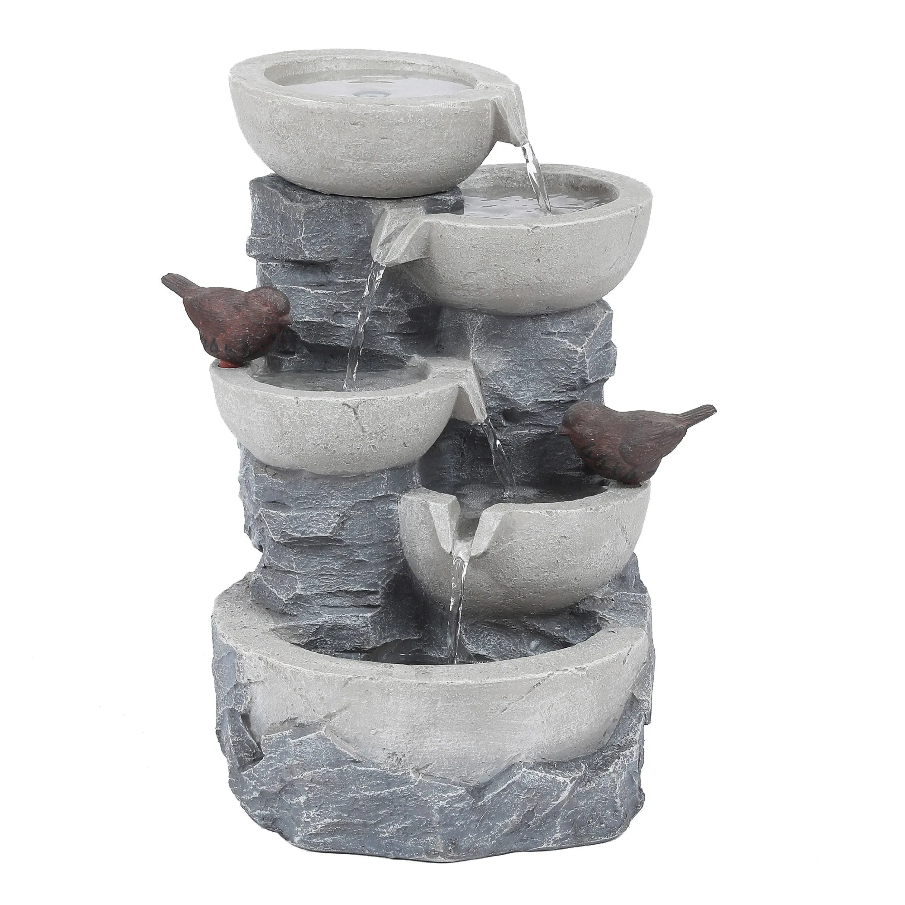 Winsome House WHF619 Polyresin Tiered Pots Outdoor Fountain