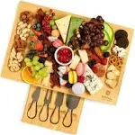 Royal Craft Wood Bamboo Cheese Board With Cutlery Set