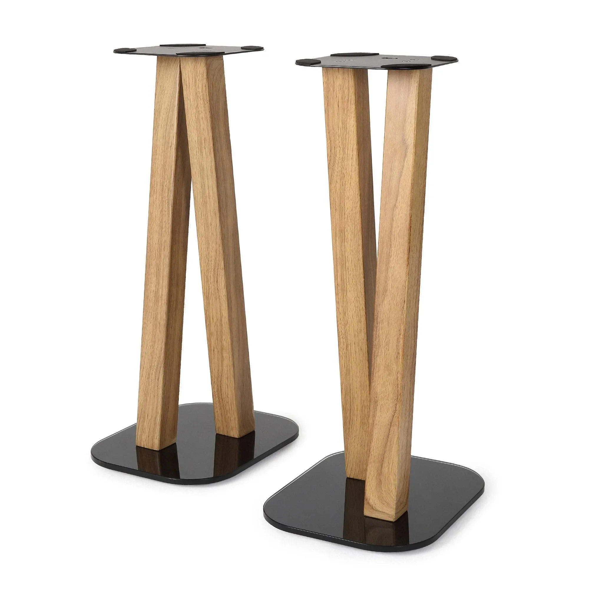 EXIMUS One Pair Fixed Height Universal Speaker Floor Stands - Cedar Black - 600 Series