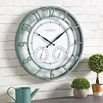 FirsTime & Co. Laguna Outdoor Wall Clock, 18", Aged Teal