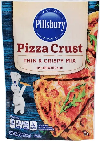 Pillsbury Thin and Crispy Pizza Crust Mix, 6.5-Ounce (Pack of 12)