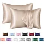 Bedsure Satin Pillow Cases for Hair and Skin Queen- Silk Satin Pillowcase Set US