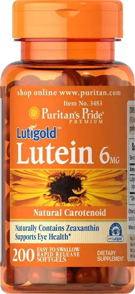 Lutein 20 mg with Zeaxanthin Puritan's Pride Softgels