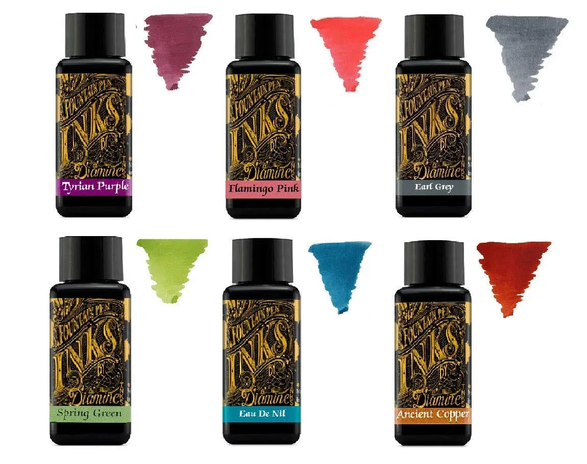 Diamine Fountain Pen Ink Color Wheel 6 Pack