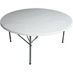 Plastic Development Group 48" Round Folding Table, Off-White