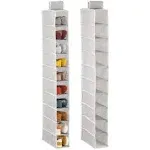 mDesign Soft 10 Shelf Fabric Closet Hanging Storage Unit, 2 Pack