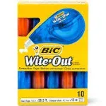 BIC Wite-Out EZ Correct Correction Tape, Non-Refillable, 1/6" x 472" - 10 pack