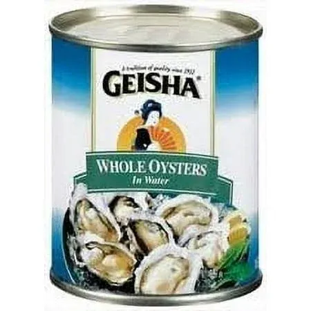 Geisha Whole Oysters in Water, 8 oz., (Pack of 6)