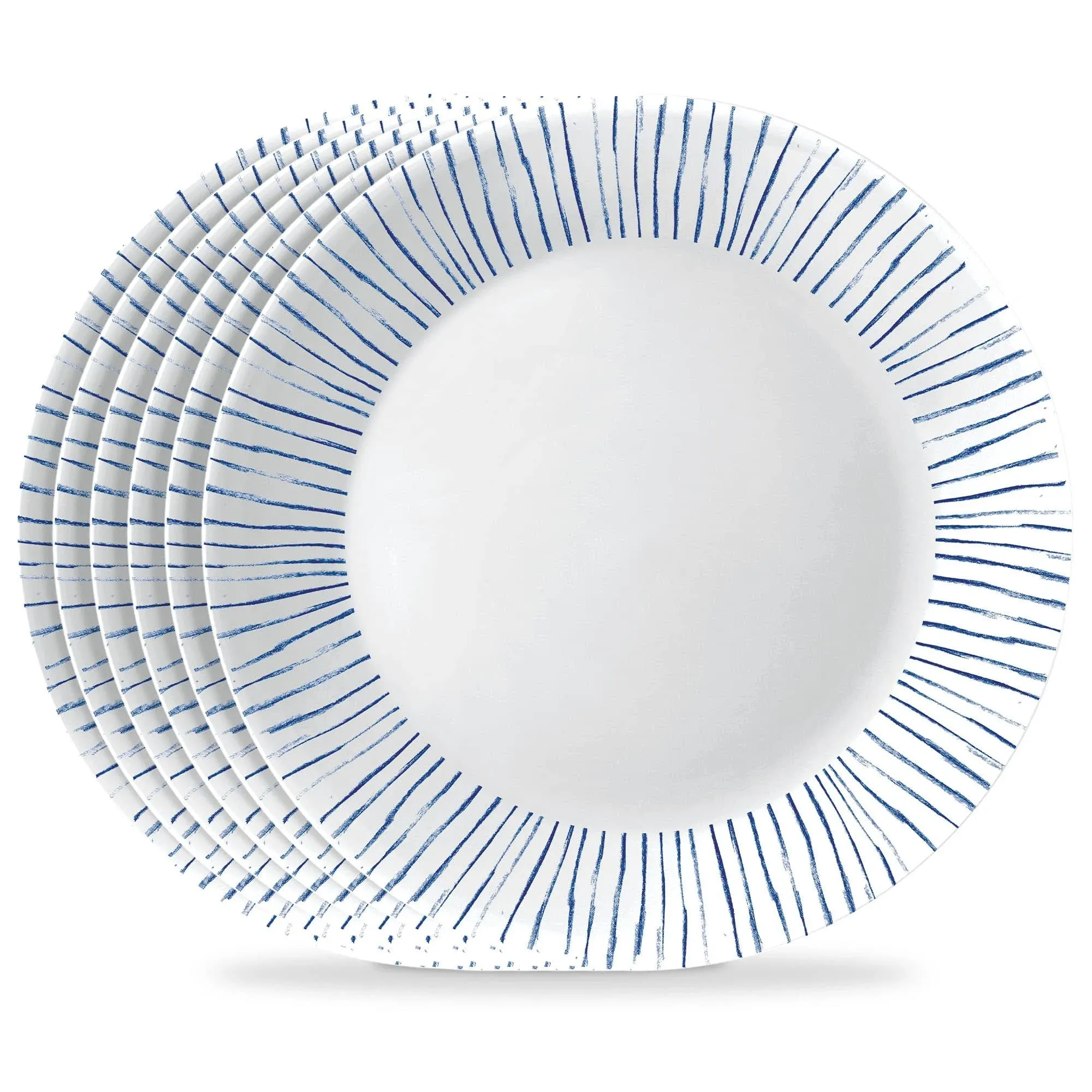 Corelle Botanical Stripes Dinner Plates - 6-Piece Set