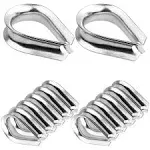 12PCS 1/2 Inch Wire Rope Thimbles M12 Cable Thimbles 304 Stainless Steel Thimble