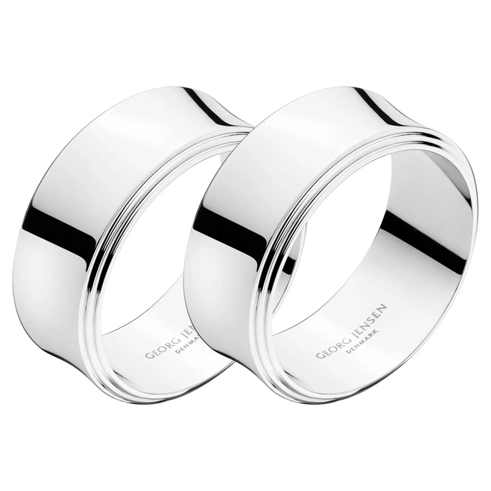 Georg Jensen Pyra Set of 2 Napkin Rings in Silver