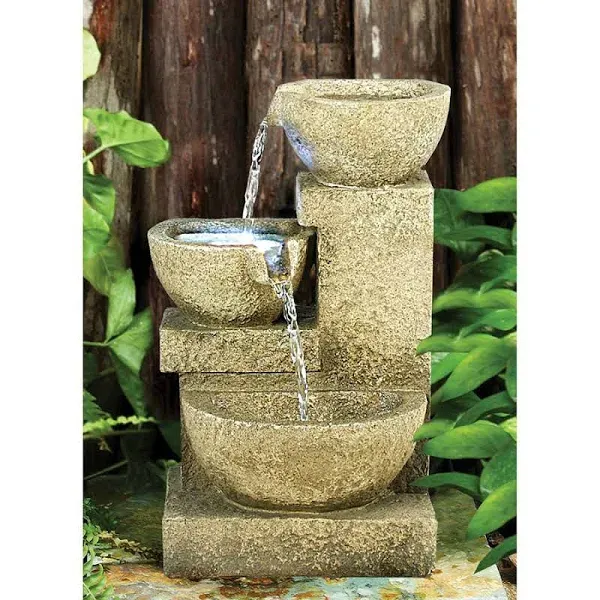 DW8127 - Villa Fortino Cascading Garden Fountain w/Pump &amp; LED Lighting