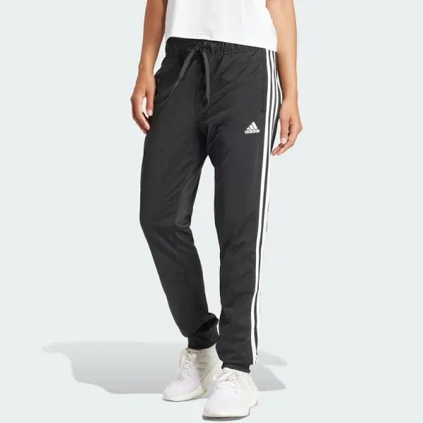 Adidas Women's Warm-Up Tricot Slim Tapered 3-Stripes Track Pants, Black / 2XL