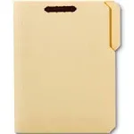 Reinforced Manila Folder With 2 Embossed Fasteners, 1/3-Cut Tabs, Letter Size, Box Of 50