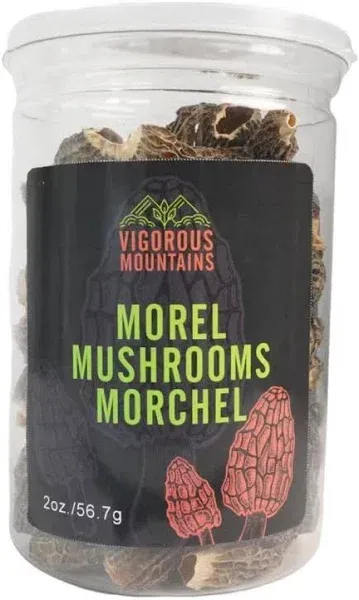 VIGOROUS MOUNTAINS Dried Morel Mushrooms 2 ozs New SEALED