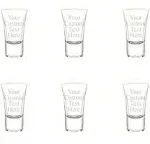 Personalized Set of 6 DOUBLE SIDED Custom Shot Glass Glasses (1.75oz) Free Engraving Groomsman and Bridesmaid Wedding Favor Gift For Him, For Her, For Boys, For Girls, For Them (Double Side Engraving)