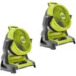 Ryobi PCL851B2SB ONE+ 18V Cordless 7-1/2 in. Bucket Top Misting Fan 2-Pack (Tools Only)