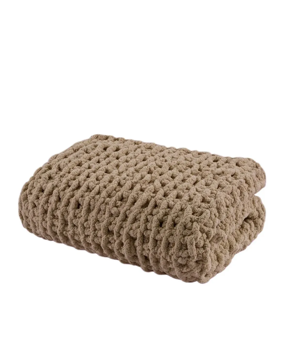 Madison Park Chenille Chunky Knit Throw - Brown