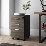 Lazio File Cabinet with Lock - 15.7 x x 25.7 inches, Slate Gray/ Black 