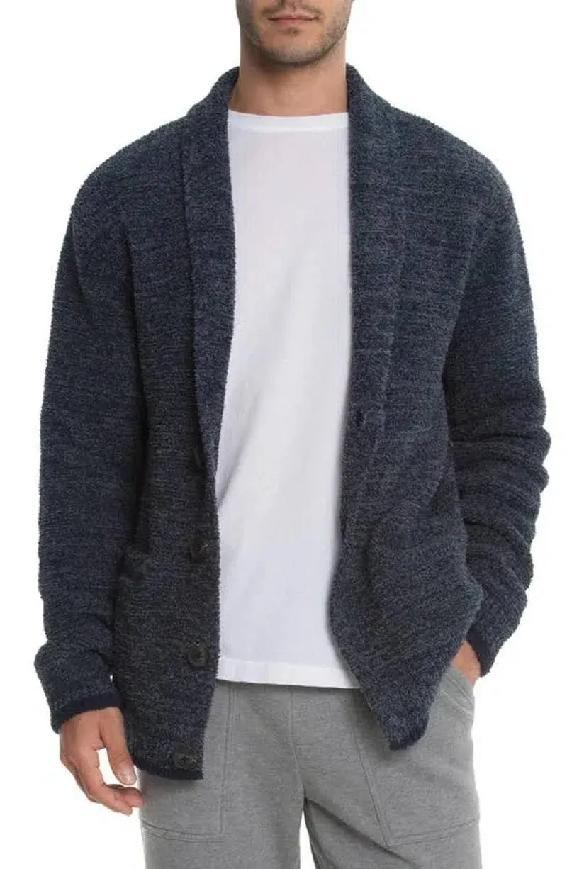 Shawl Collar Cardigan In Indigo/ Pacific Blue