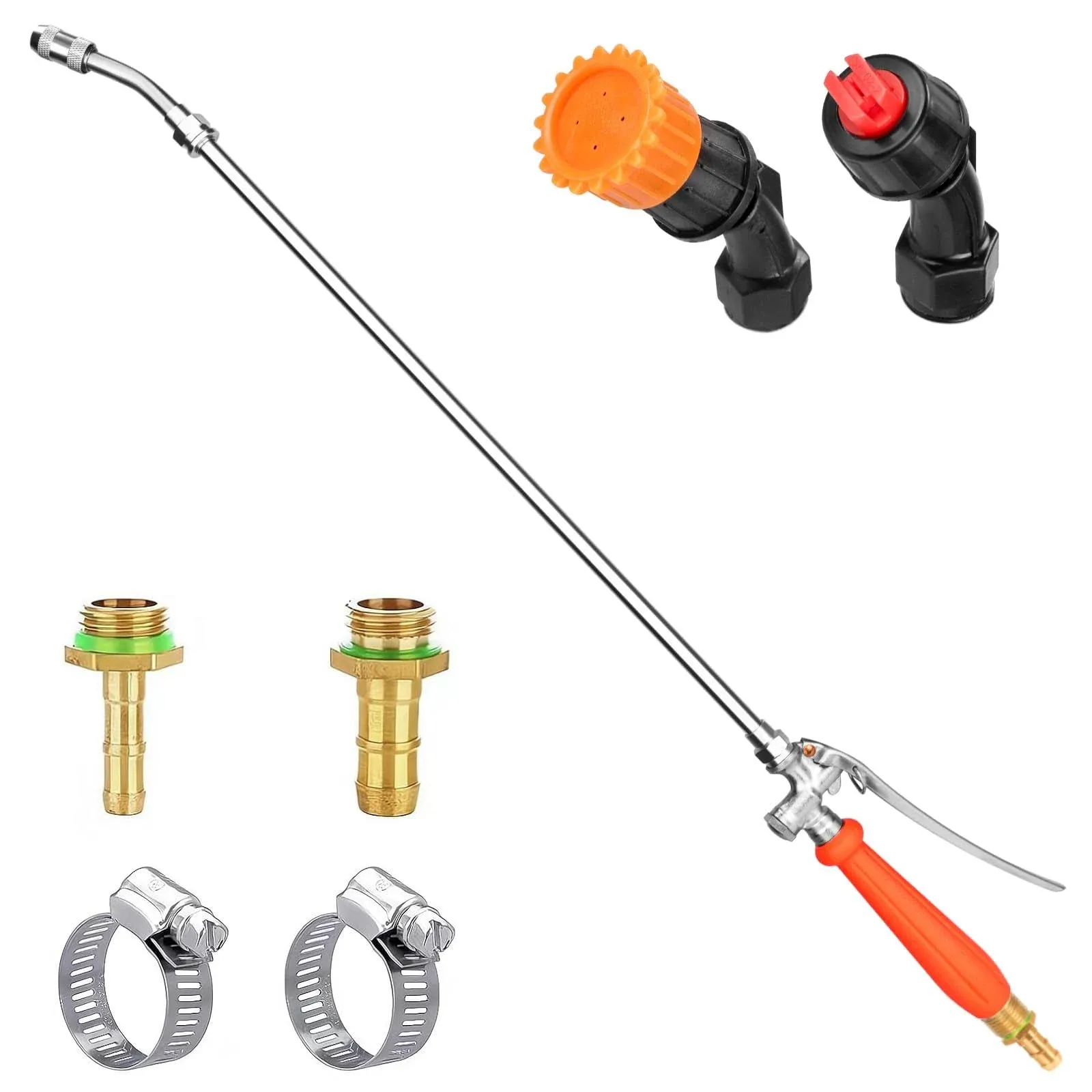 VANPET All Metal Sprayer Wand with 3 Types of Nozzles, Fan Nozzle Replacement Sprayer Wand, Stainless Steel Sprayer Wand with 1/4" & 3/8" Brass Barb