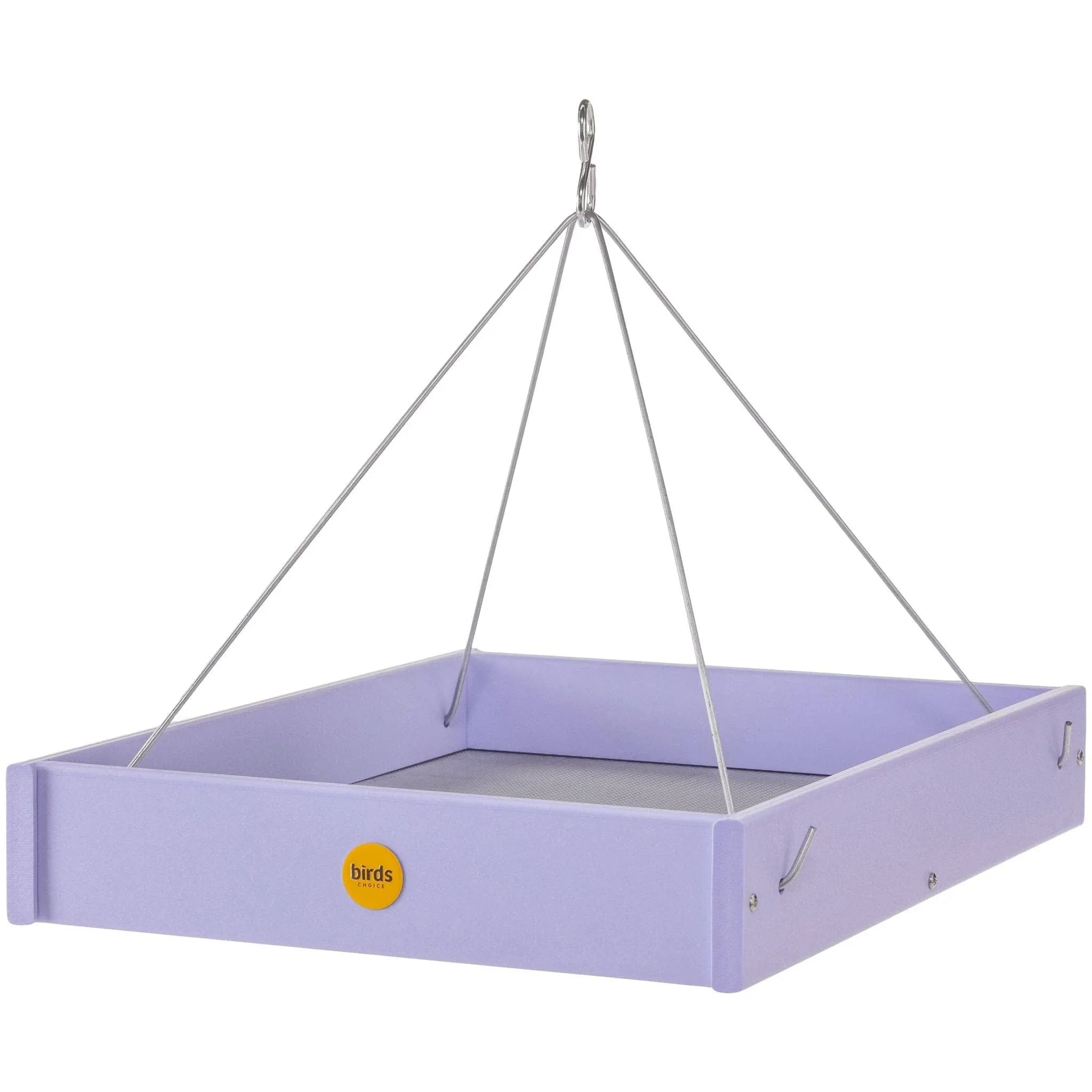 Large Hanging Platform Bird Feeder in Purple Recycled Plastic