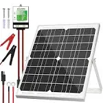 SOLPERK Solar Panel Kit 20W 12V, Solar Battery Trickle Charger Maintainer + Upgrade Controller + Adjustable Mount Bracket for Boat Car RV Motorcycle