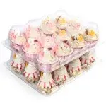 LotFancy Mini Cupcake Containers, 12 Count, 40 Pack, Clear Plastic Cupcake Holder with 480 Mini Cupcake Liners, Dozen Disposable Mini Cupcake Carriers with Detachable Lid