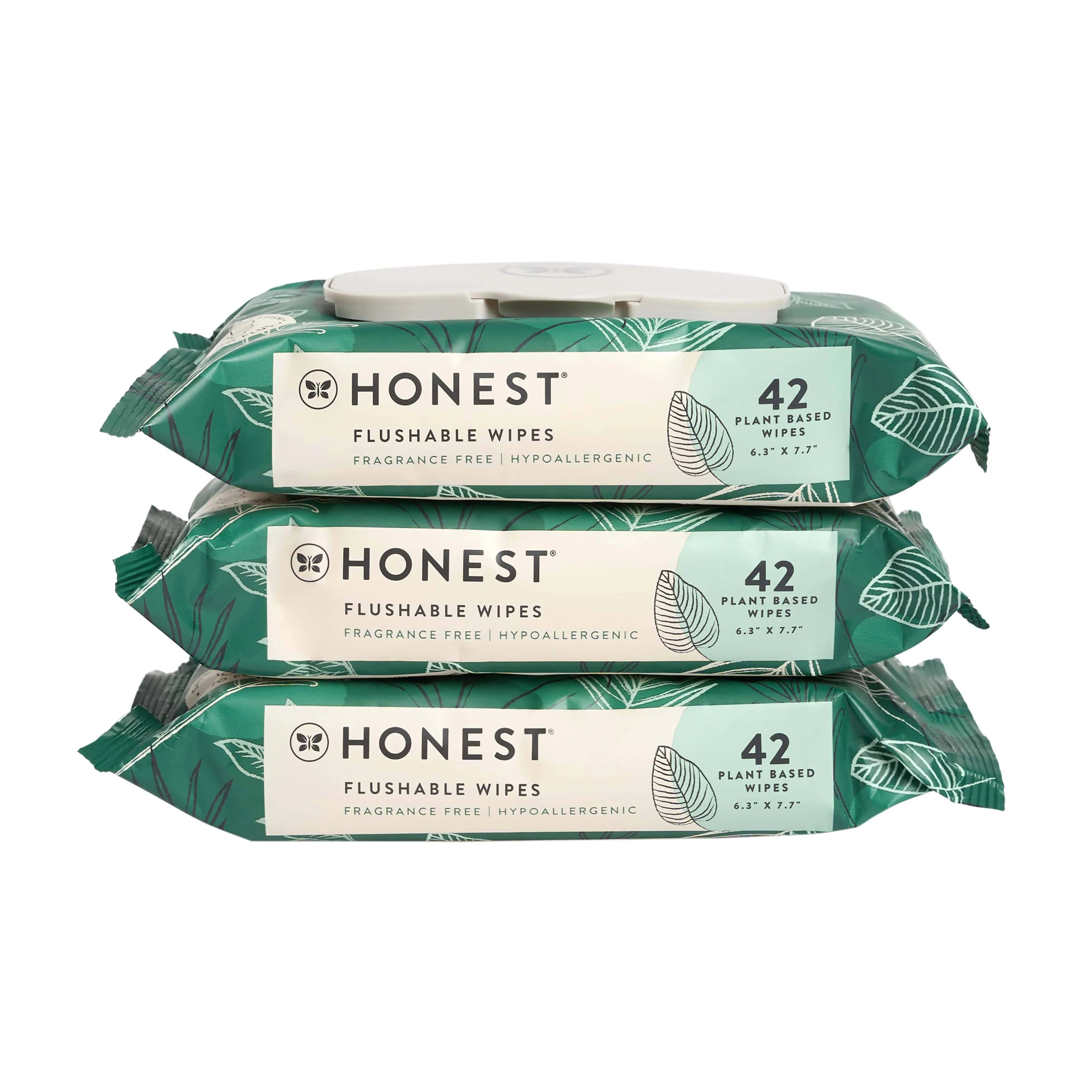 Honest Flushable Baby Wipes, 126 Count, Hypoallergenic, Plant-Based