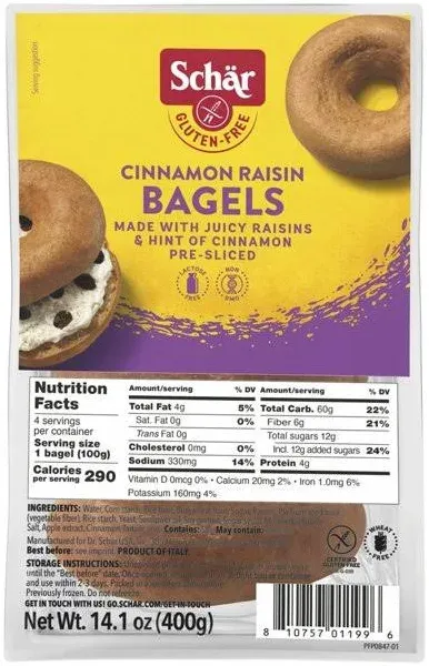 Schar Cinnamon Raisin Bagels