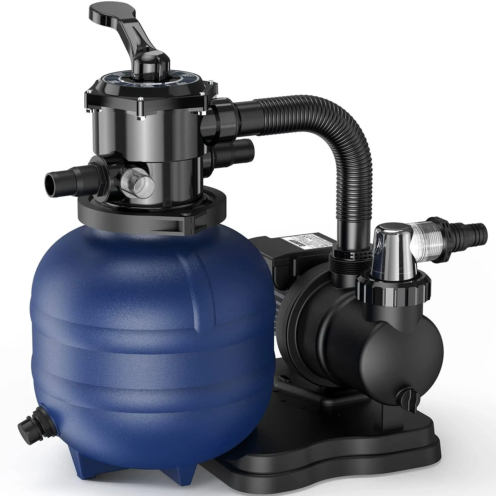 13&#034; Sand Filter with 1/3HP Pump System, Handy 7-Way Valve for Above Ground Pools