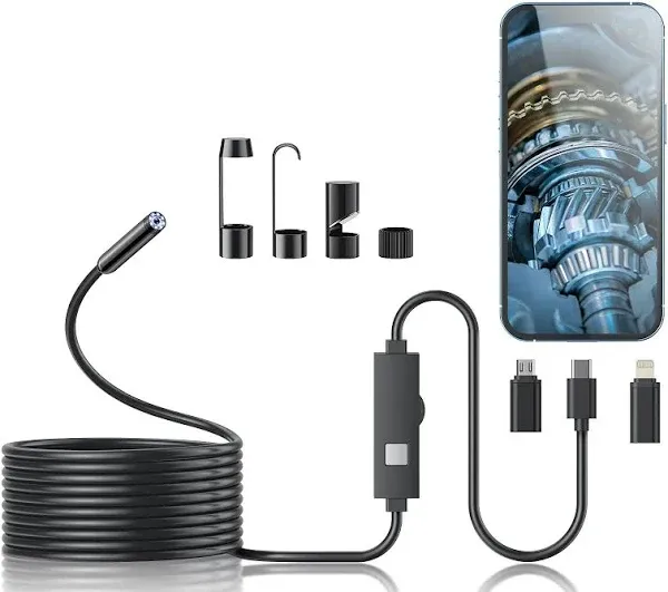 Endoscope Camera With Light 1920p Hd Borescope With 8 Adjustable Led Lights Endo