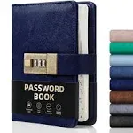 WEMATE Password Book with Lock, Password Book with Alphabetical Tabs 600+ Password Spaces, Password Logbook with Lock, Password Keeper for Computer