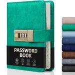 WEMATE Password Book with Lock, Password Book with Alphabetical Tabs 600+ Password Spaces, Password Logbook with Lock, Password Keeper for Computer 4.33 X 6.18 Inch Grey