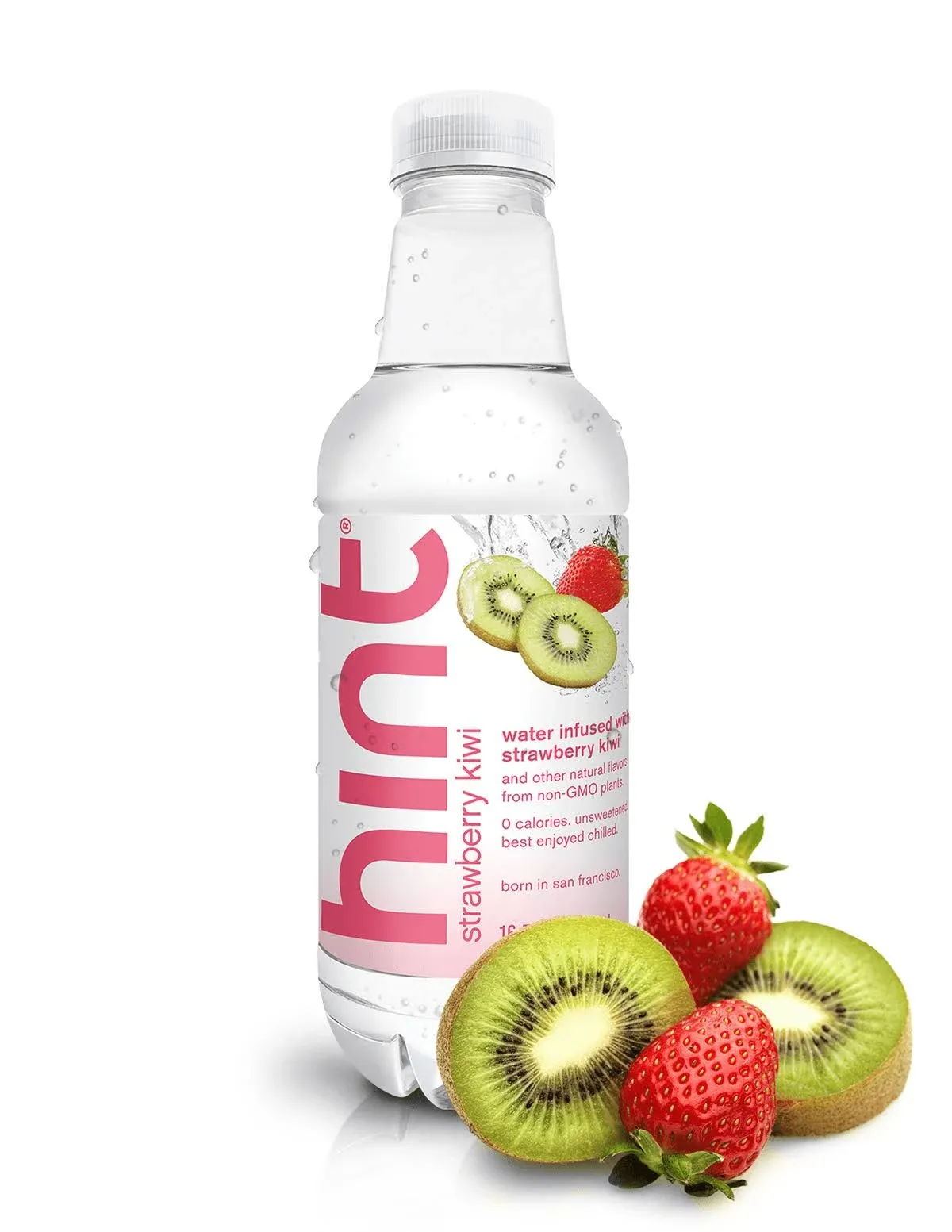 Hint Water Strawberry Kiwi Single Bottle, One 16 Ounce Bottle, Pure Water Infused with Strawberries & Kiwis, Zero Sugar, Zero Calories, Zero Sweeteners, Zero Preservatives, Zero Artificial Flavors