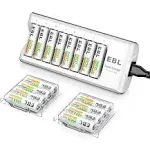 EBL AA Rechargeable Batteries,16-P<wbr/>ack Double a Battery (Procyco 2800Mah) with AA