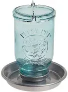 Perky-Pet Wild Bird 32 oz Glass/Metal Mason Jar Bird Waterer 1 ports