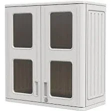 Indoor Outdoor Storage Cabinet Waterproof with Shelf,White…